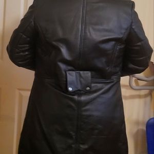 Heavy leather coat